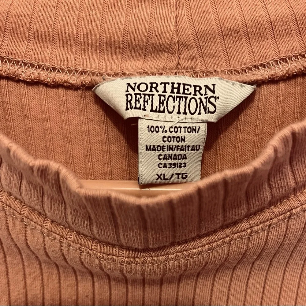 Vintage Northern Reflections ribbed pink long sleeve mock neck XL - Picture 4 of 5